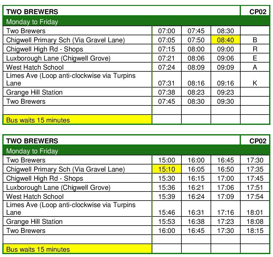 Shopper Bus Timetables Epping Forest Community Transport